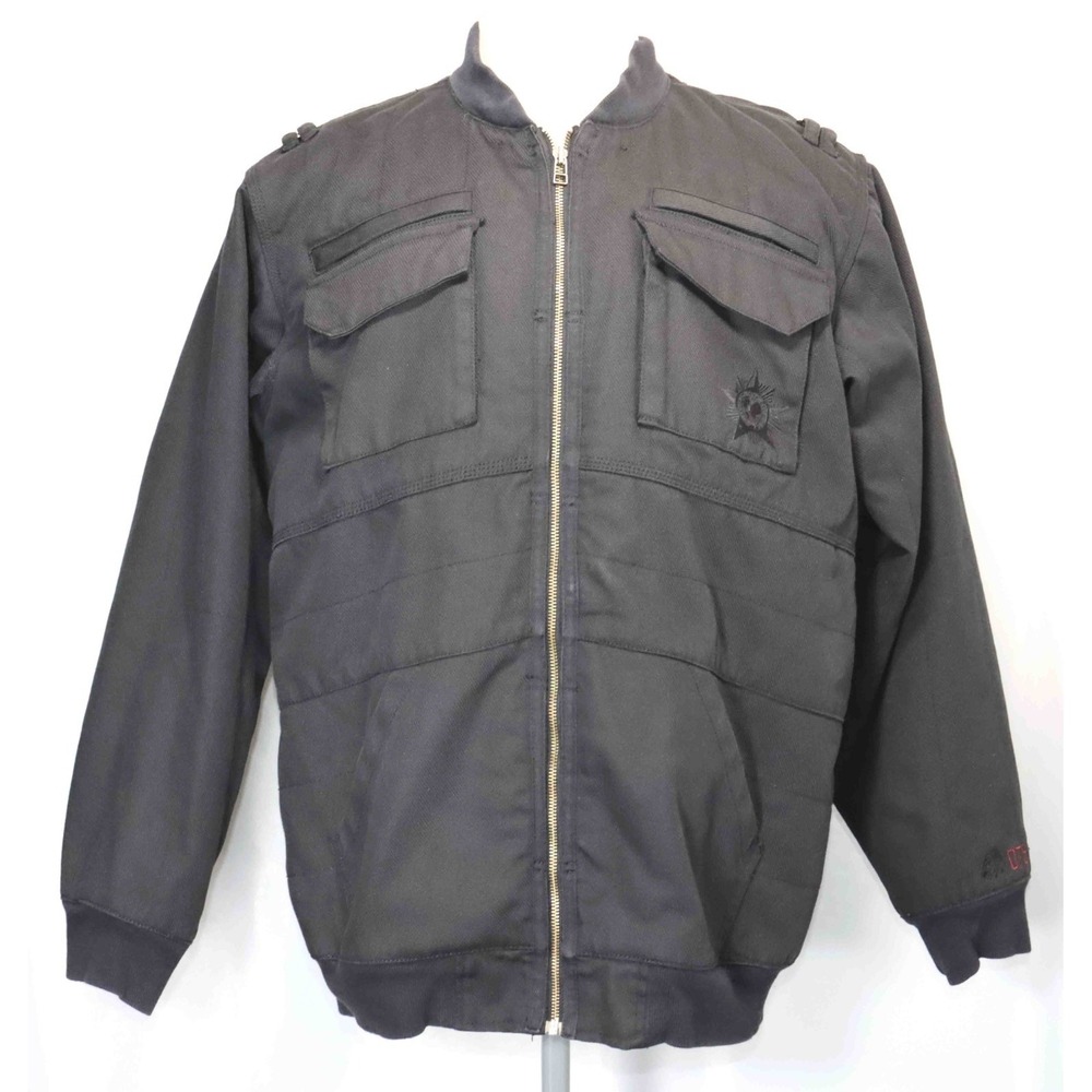 Vintage OAKLEY Worldwide Science and Art Black Jacket Mens Size Lg  Missing Hood